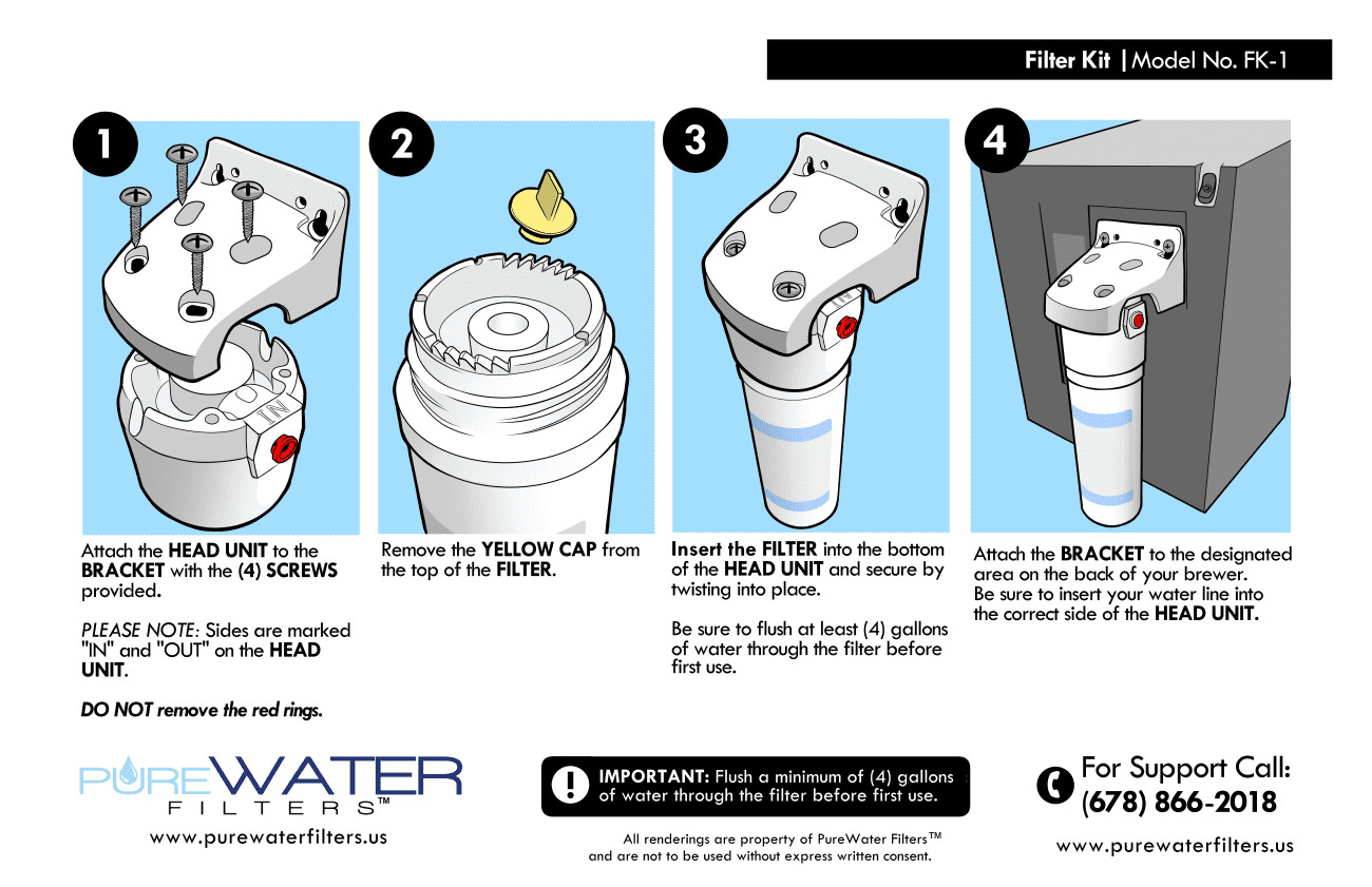 Direct Water Line Filter Kits for Keurig MyKup