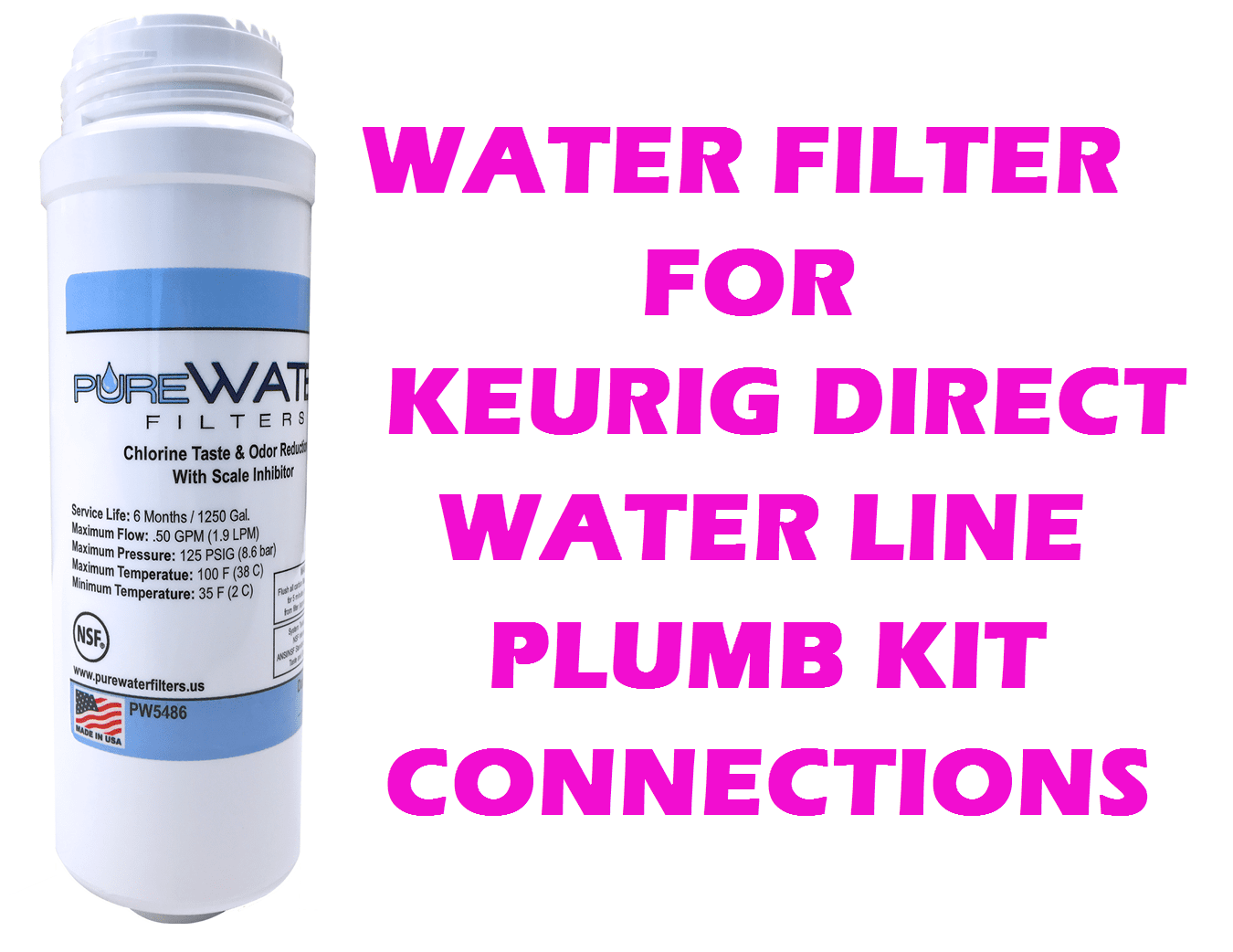 Direct Water Line Filter Kits for Keurig MyKup